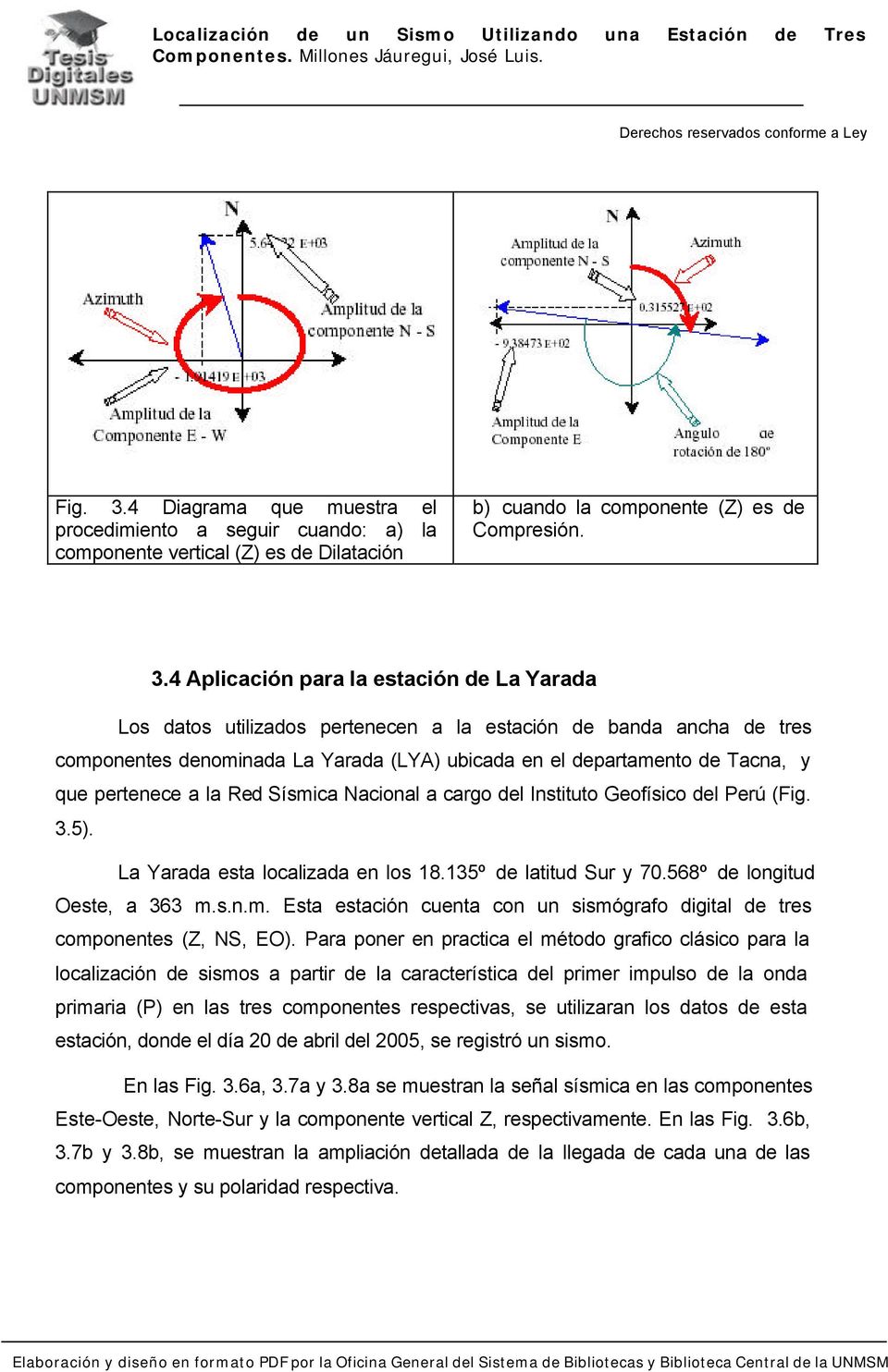 4 Aplicación para la estación de La Yarada Los datos utilizados pertenecen a la estación de banda ancha de tres componentes denominada La Yarada (LYA) ubicada en el departamento de Tacna, y que