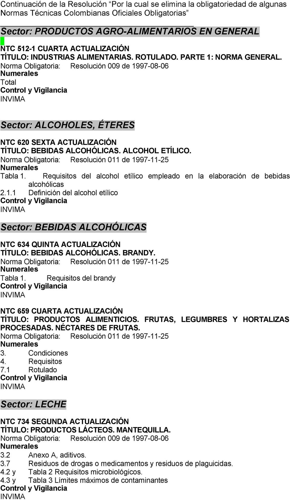 Requisitos del alcohol etílico empleado en la elaboración de bebidas alcohólicas 2.1.