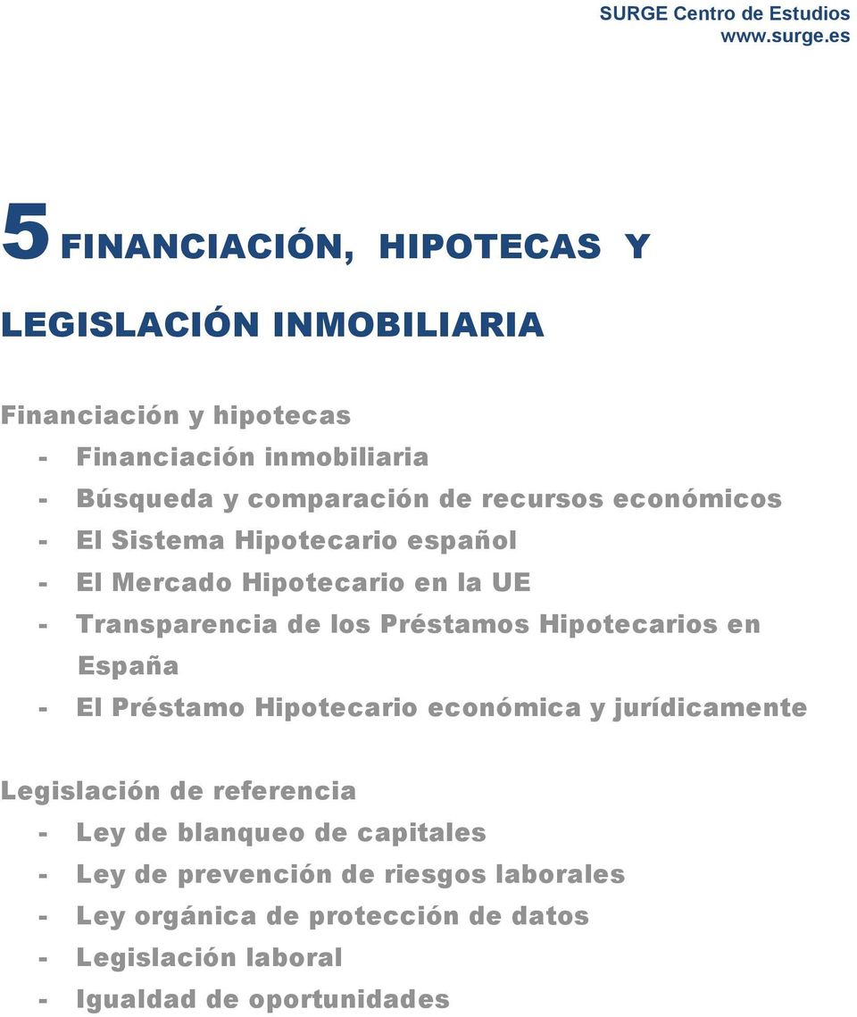 Préstamos Hipotecarios en España - El Préstamo Hipotecario económica y jurídicamente Legislación de referencia - Ley de blanqueo