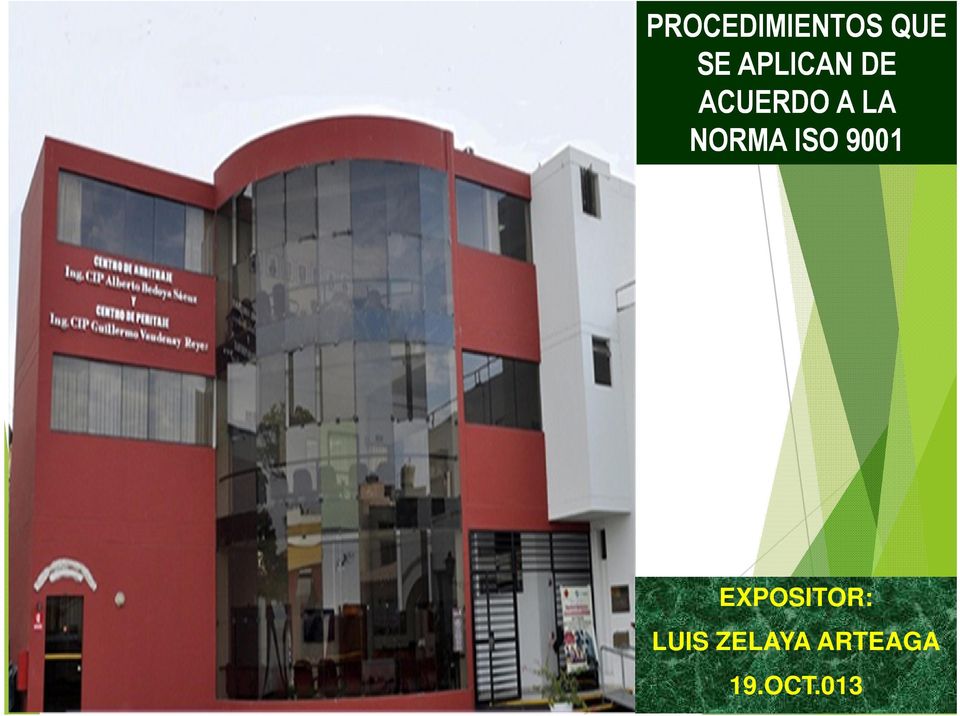 NORMA ISO 9001 EXPOSITOR: