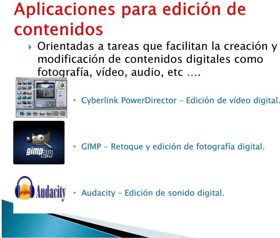 Cyberlink PowerDirector Edición de vídeo digital.