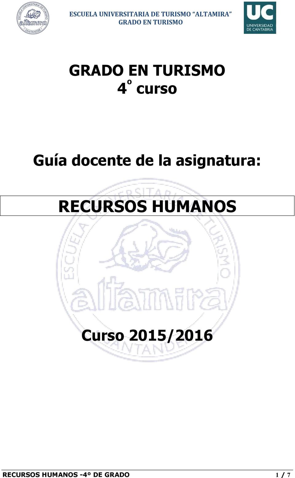 HUMANOS Curso 2015/2016
