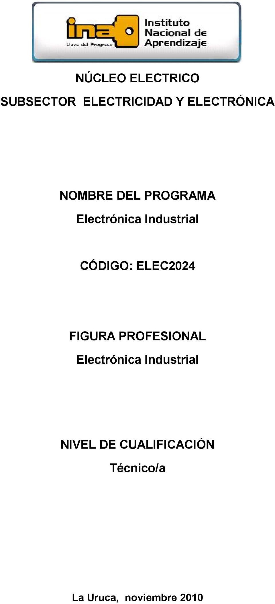 ELEC2024 FIGURA PROFESIONAL Electrónica Industrial