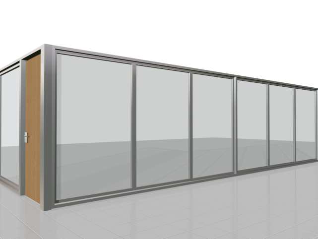 A2.3 Anexo 2 Carpintería de Aluminio Estructuras de oficinas en Salón de Ventas. Las estructuras cerradas de oficinas dentro del espacio de ventas tienen que seguir los siguientes lineamientos.