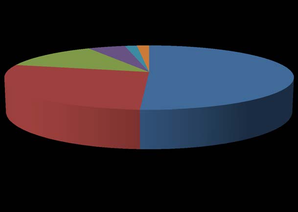 Gráfico 6. Distribución de especies de Candida en hemocultivos 4,9% 1,6% 1,6% 27,9% 13,1% 50,8% C. albicans C. parapsilosis C. tropicalis C. glabrata C. famata C.