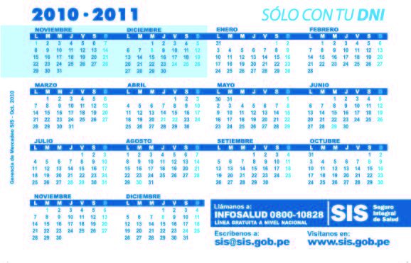 MERCHANDISING 11 Calendario de Bolsillo TAMAÑO: 95 cm. x 60 cm.