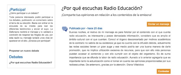 LA DEFENSORA DE LAS AUDIENCIAS DE RADIO EDUCACIÓN transmitidos a lo largo de la programación de la emisora.