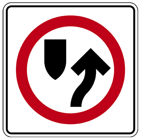 SR-10 VUELTA CONTINUA DERECHA Se emplea en las intersecciones controladas por semáforos en las cuales está permitida la vuelta derecha en forma continua aunque para el tránsito que siga de frente se