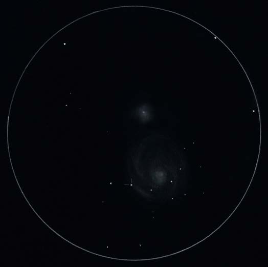 M51 - NGC 5194 Galaxia del Remolino Tipo: Galaxia Constelación: Canes Venatici AR: 13h 29 54 DEC: +47º 12 Distancia: 70Mal Tamaño
