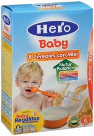 Papilla HERO Baby, diferentes variedades, envase de 600 g.