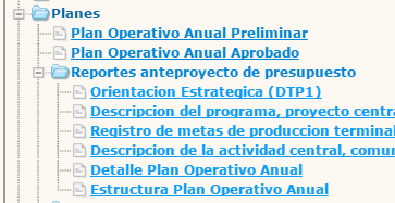 23 1.3.1.2. Estructura Plan Operativo Anual: Para realizar la consulta a nivel de estructura del Plan se debe seguir la ruta