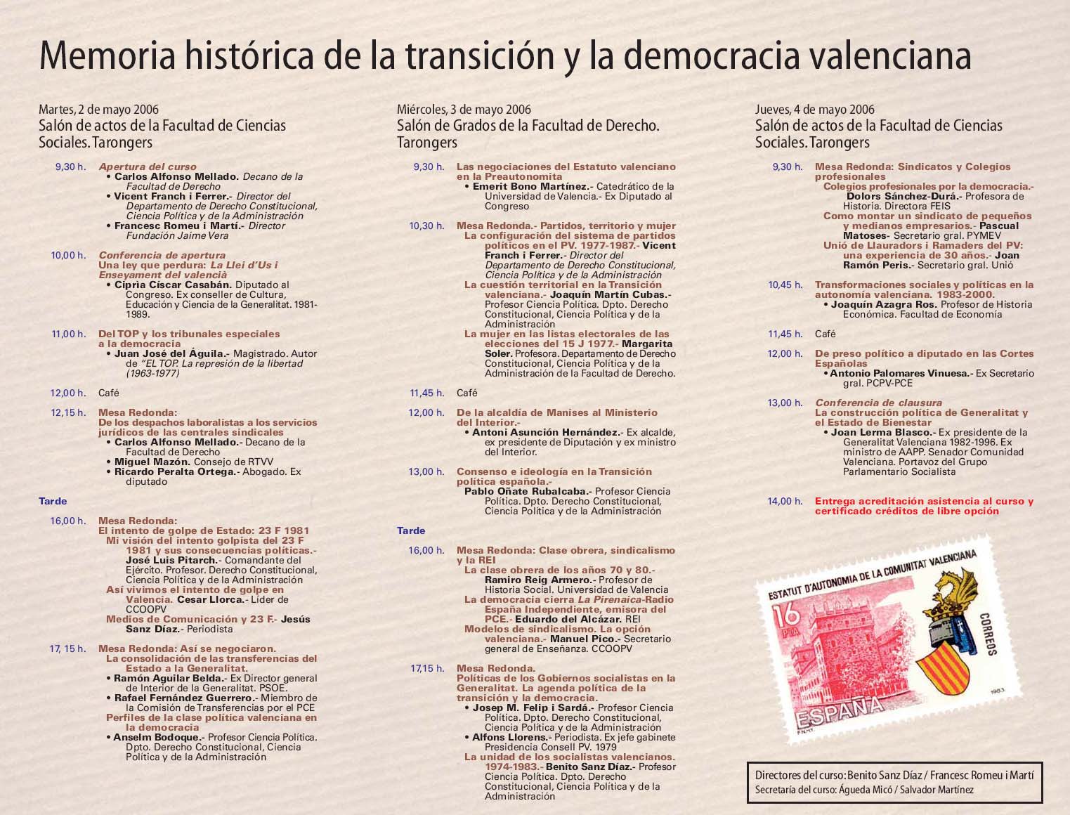 Memoria Histórica de la Transición Política Valenciana Descargar textos del curso en: http://roderic.uv.