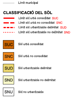 Mapa I.8. Classificació del sòl Font: Elaboració pròpia a partir del Dpt. de Medi Ambient i Sostenibilitat. Generalitat de Catalunya.