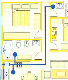 Versátil, techo o pared - Altura mínima, h = 122mm - 2 embocaduras de aspiración de 80mm para baños y aseos - 1