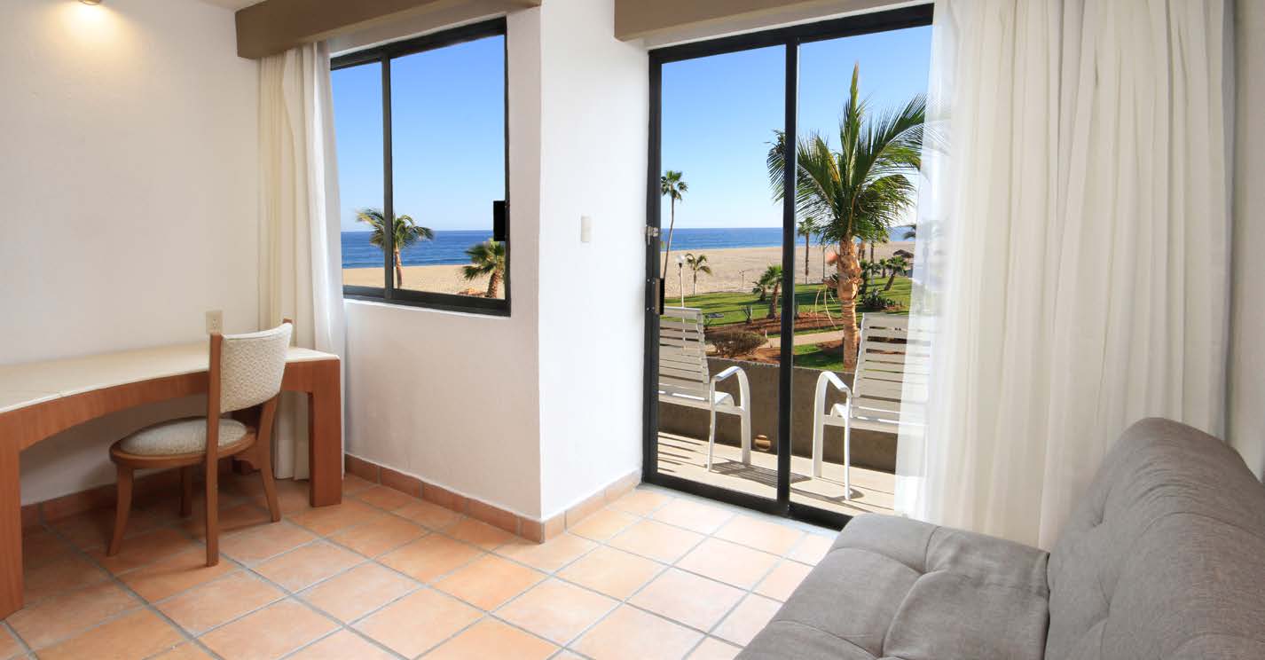 Estas habitaciones están de frente al mar, ofreciendo vistas incomparables del Mar de Cortés.