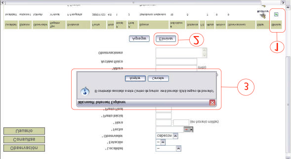 Figura Pasos para Eliminar datos en Conteo de de puntos 1 Eliminar Pulse eliminar si desea borrar algún registro en el sistema de conteo de puntos 2 Botón eliminar Pulse