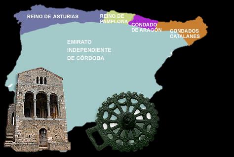 El reino de Asturias se formó en la cordillera cantábrica.