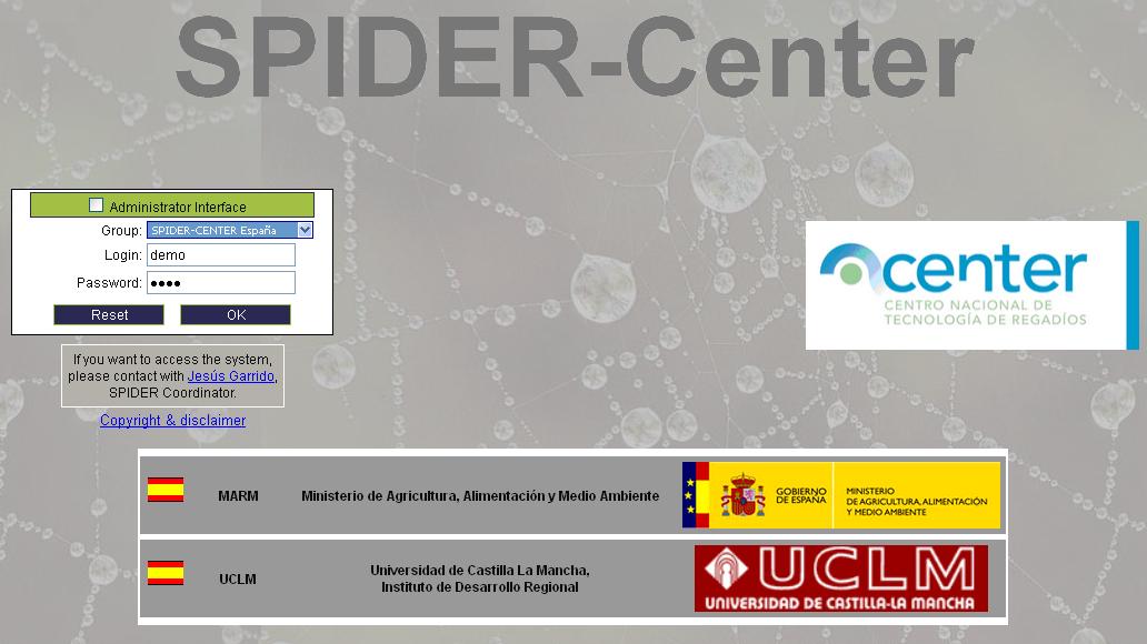 WebSIG SPIDER Distribución y acceso a la información http://zeus.idr-ab.uclm.