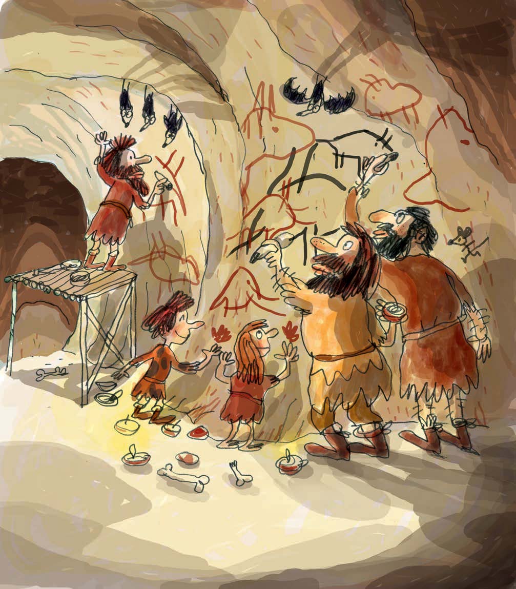 Los hombres prehistóricos unos dibujos magníficos en el interior de las. Representaban animales salvajes: caballos, toros, bisontes, mamuts, etc.