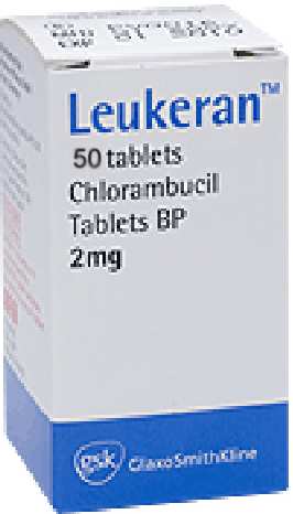 Leukeran (Clorambucilo) Comprimidos recubiertos 2 mg Caja de 50 o 100 comprimidos Conservación: Almacenar en frigorífico (2-8ºC), en su envase original y protegido de la luz POSOLOGIA Clorambucilo