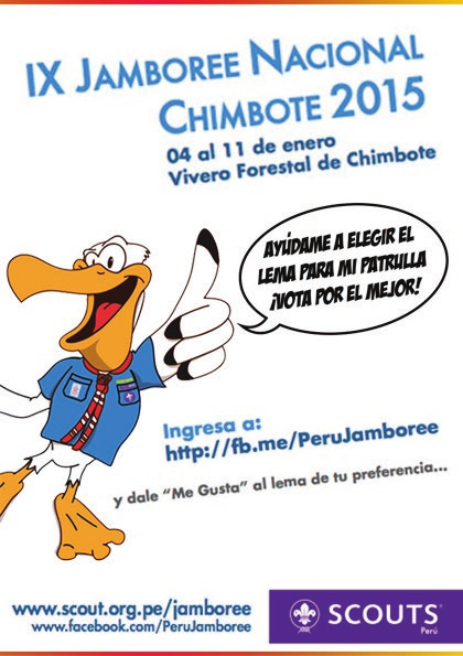 CHIMPUTI BUSCA UN LEMA AYUDA A CHIMPUTI Chimputi, la mascota del Jamboree Nacional Scout Chimbote 2015, necesita de tu ayuda.