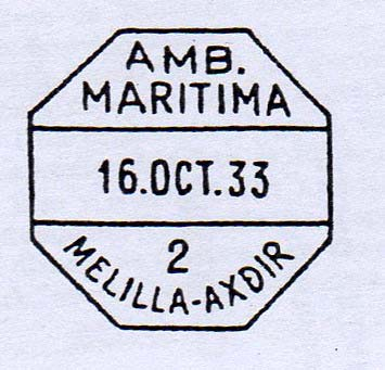 Líneas 14 Melilla Axdir Servicios Ambulantes Terrestres Marítimos y Aéreos Madrid 1926 (Dir.Gen. Com.