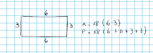 NIVEL AVANZADO 8. Dibuja sobre el cuadriculado un rectángulo de área 18 cm 2 y perímetro 18 cm. Considera que cada cuadrado equivale a 1 cm 2?