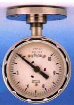 Sensores primarios de presión: Tubo Bourdon - Uso como sensor completo: Manómetro Tubo Bourdon. Consiste en un tubo en forma de "C" que dibuja un anillo casi completo, cerrado por un extremo.