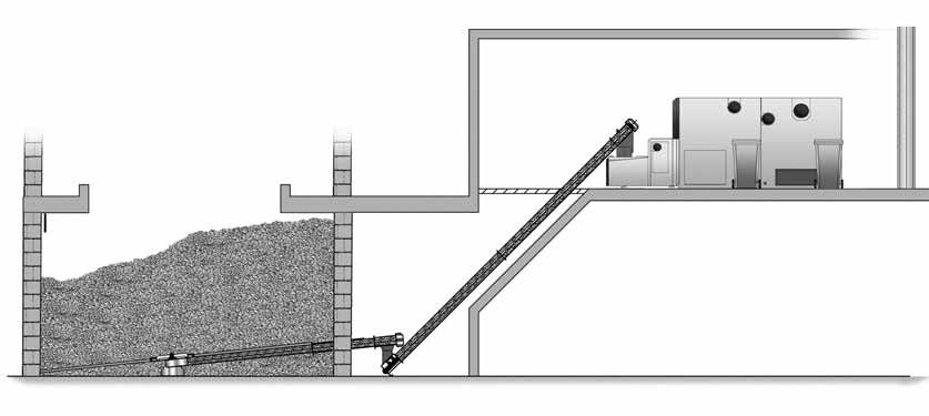 AUSTRAGUNG/DISCHARGE Zubehör/Accessories Art.Nr. E G Sistem de alimentare cu agitator pentru lemn taiat (400 Volti) Ilustrare cu agitator si melc de ridicare D Pachet de baza D/2 + 1 m max.