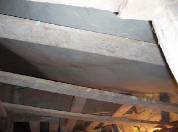 Estado previo de las bóvedas vistas desde la parte superior antes de las actuaciones.