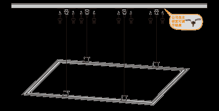 Kits de instalación paneles 1. SUSPENDIDO Conectar los tirantes en las pletinas preparadas para este panel y apretar los 4 prisioneros a la misma altura.