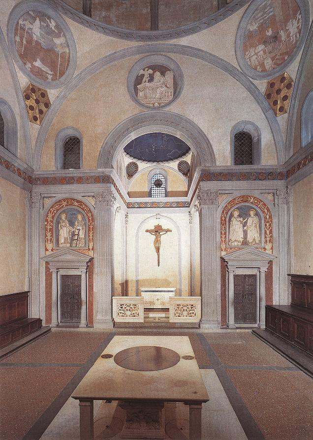 Hª del Arte Proyección en perspectiva de un espacio mayor cuadrado cubierto por cúpula al que se abre otro menor también cuadrado cubierto con cúpula Características generales de Brunelleschi: