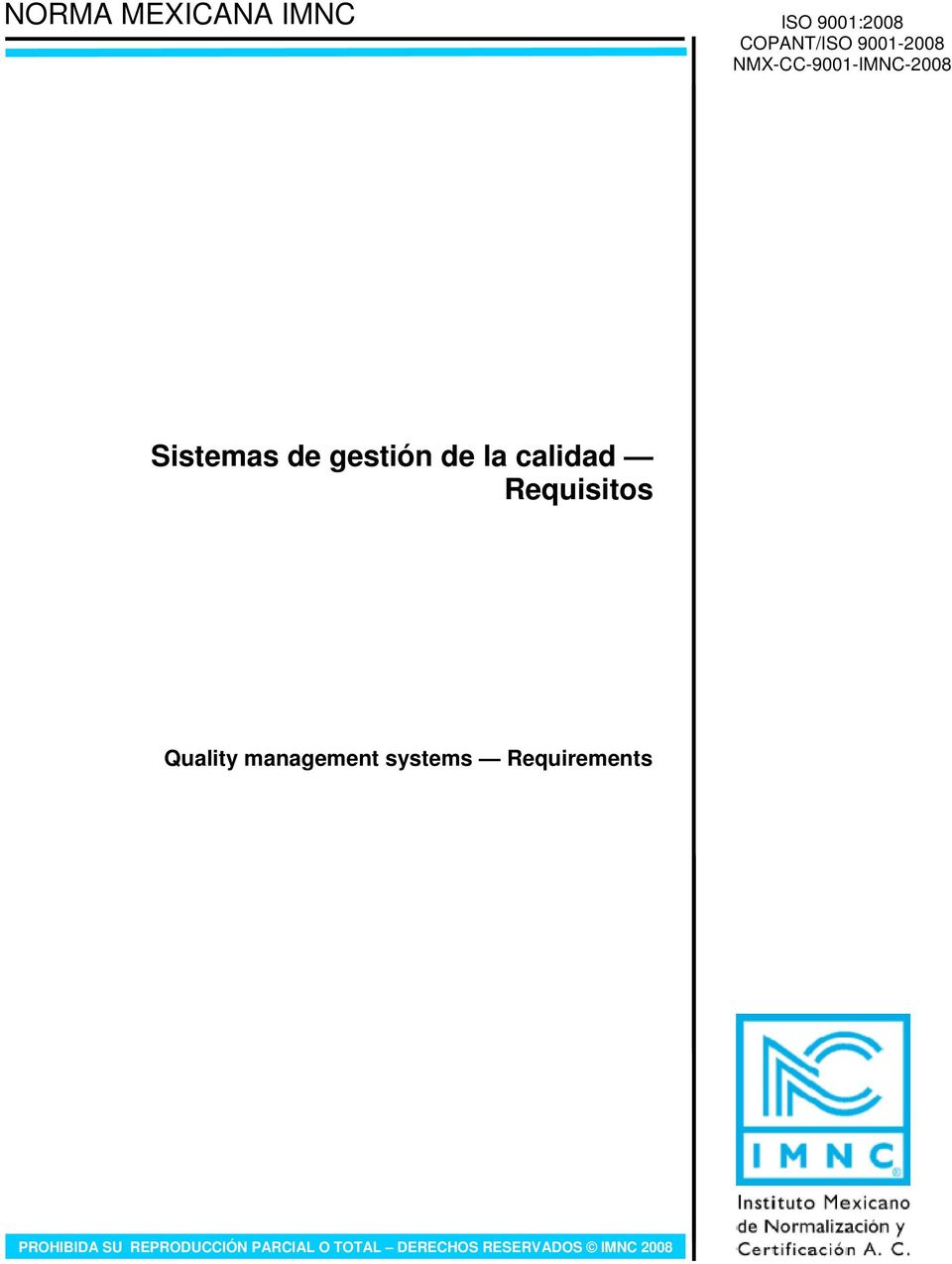 Requisitos Quality management systems Requirements