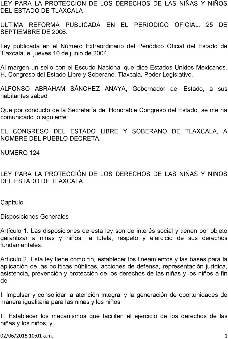 Congreso del Estado Libre y Soberano. Tlaxcala. Poder Legislativo.