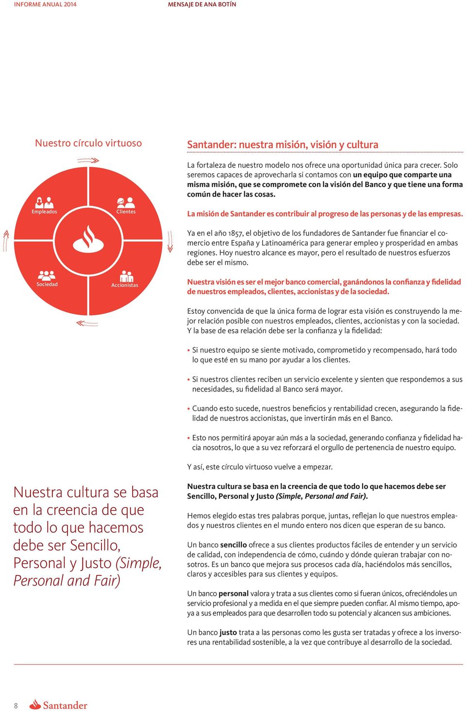 La misión de Santander es contribuir al progreso de las personas y de las empresas.