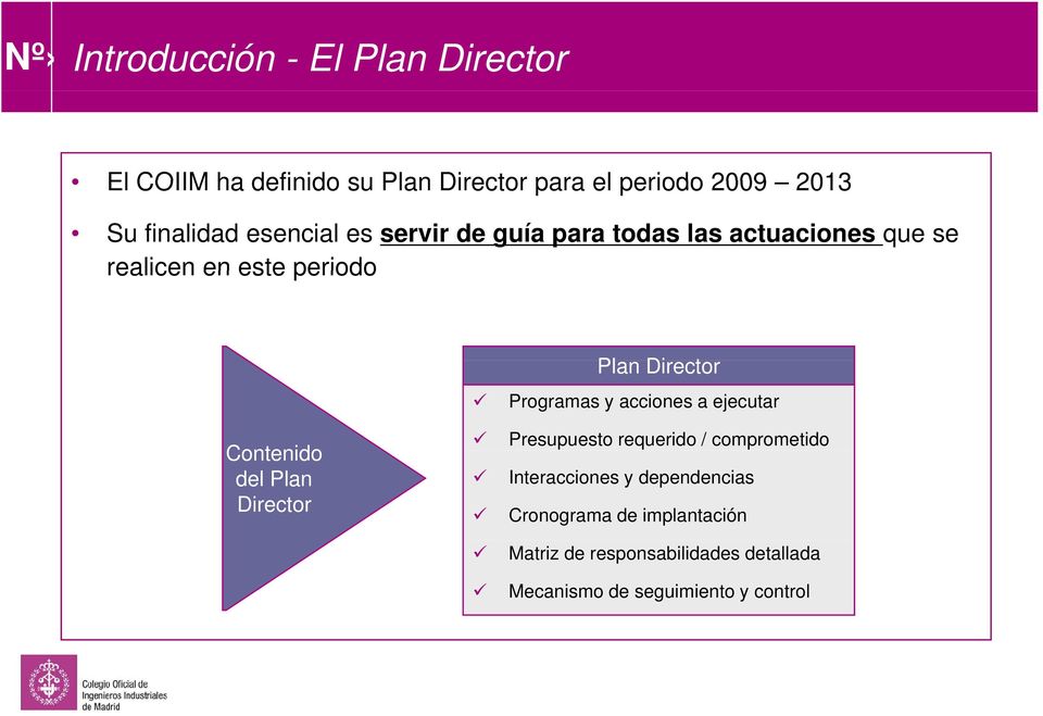Plan Director Plan Director Programas y acciones a ejecutar Presupuesto requerido / comprometido