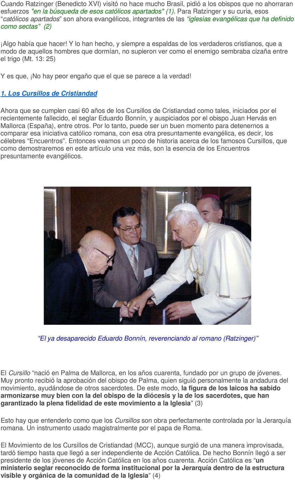 Los Encuentros del G12/D12 y los Cursillos de Cristiandad católicos  coincidencia... o no? - PDF Descargar libre