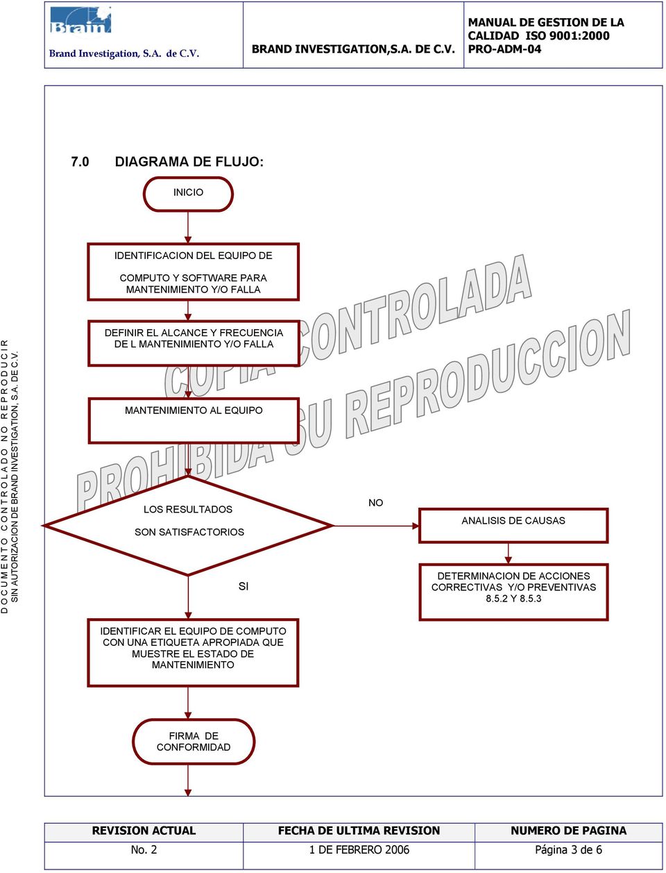 ANALISIS DE CAUSAS DETERMINACION DE ACCIONES CORRECTIVAS Y/O PREVENTIVAS 8.5.