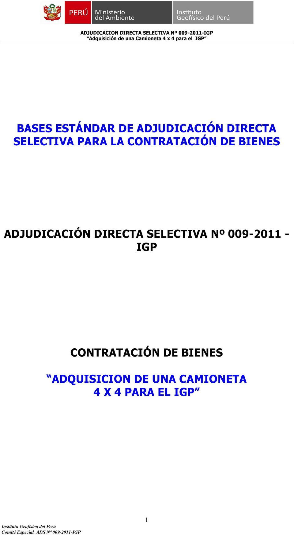 DIRECTA SELECTIVA Nº 009-2011 - IGP CONTRATACIÓN