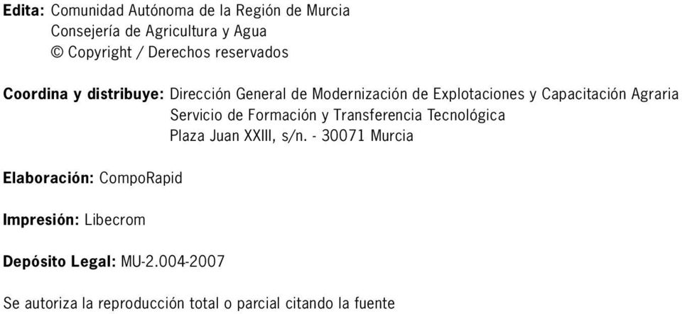 Servicio de Formación y Transferencia Tecnológica Plaza Juan XXIII, s/n.