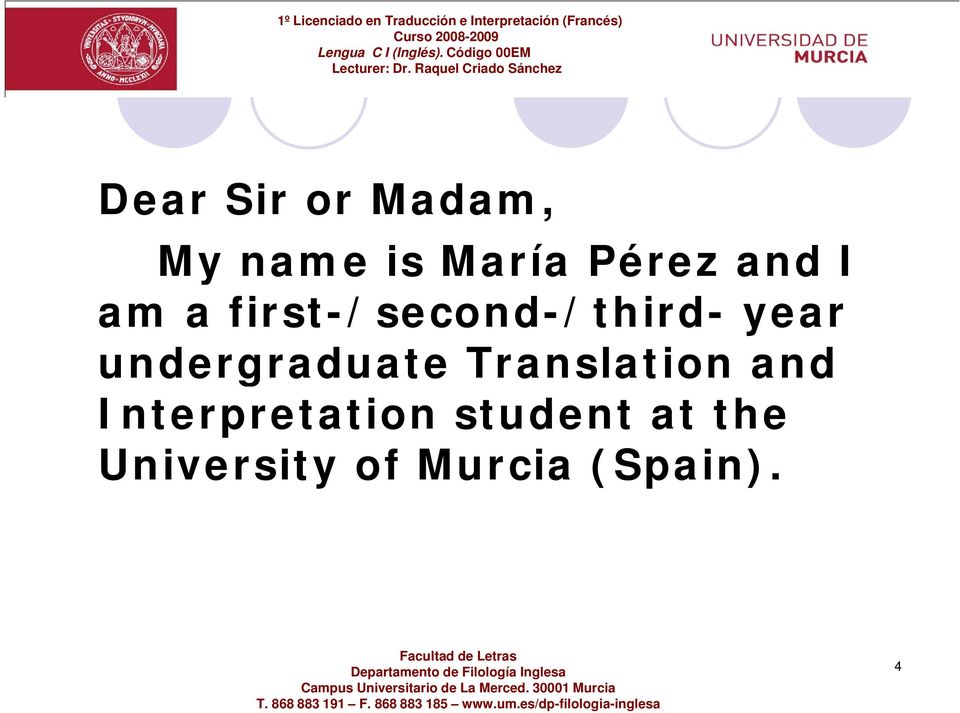 undergraduate Translation and