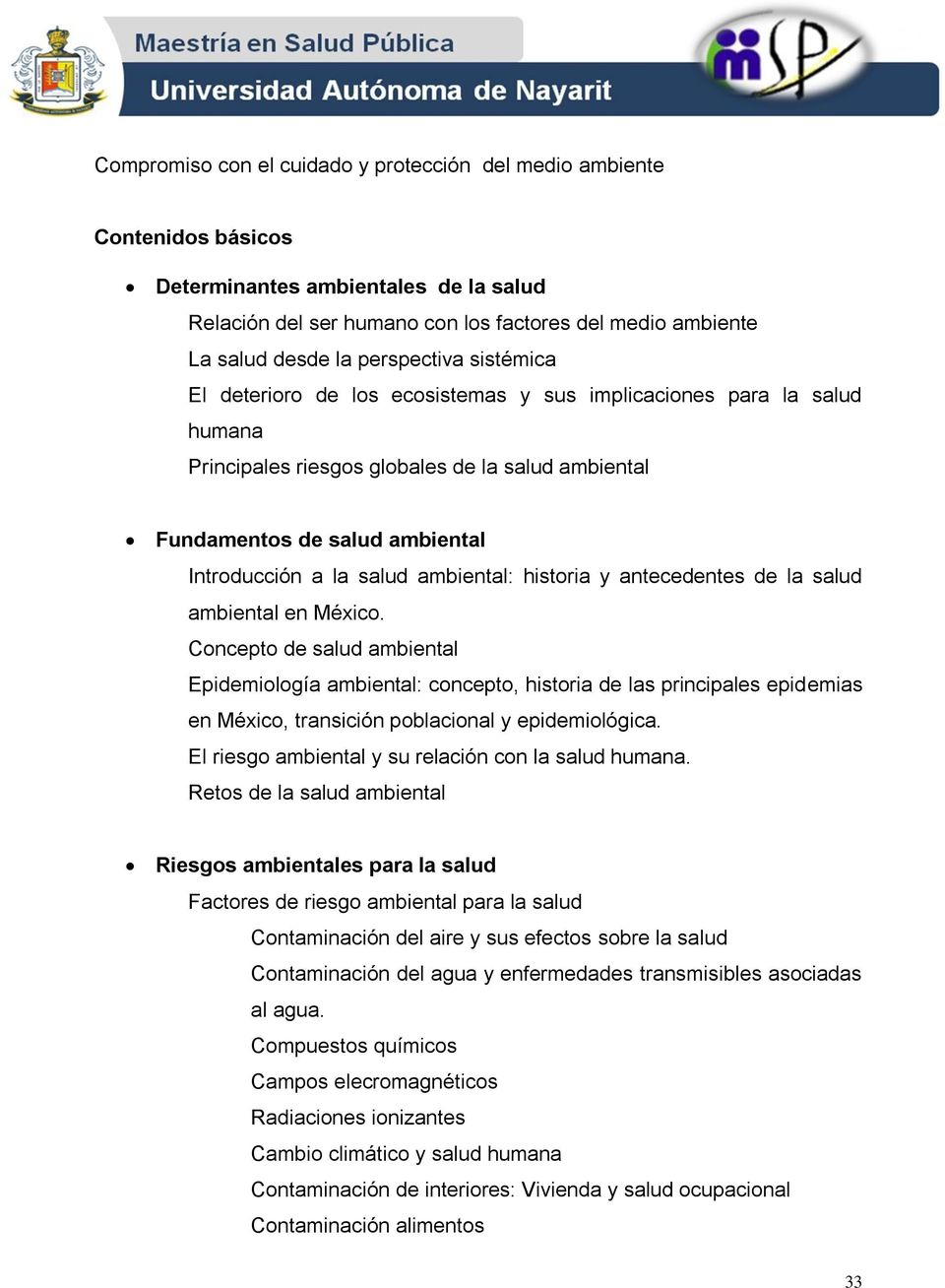 salud ambiental: historia y antecedentes de la salud ambiental en México.