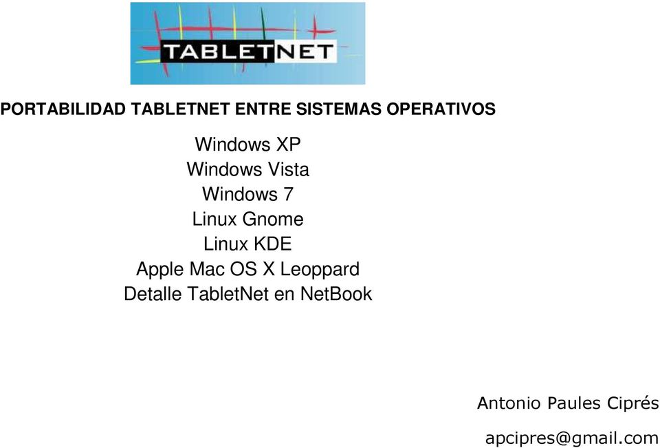 KDE Apple Mac OS X Leoppard Detalle TabletNet en