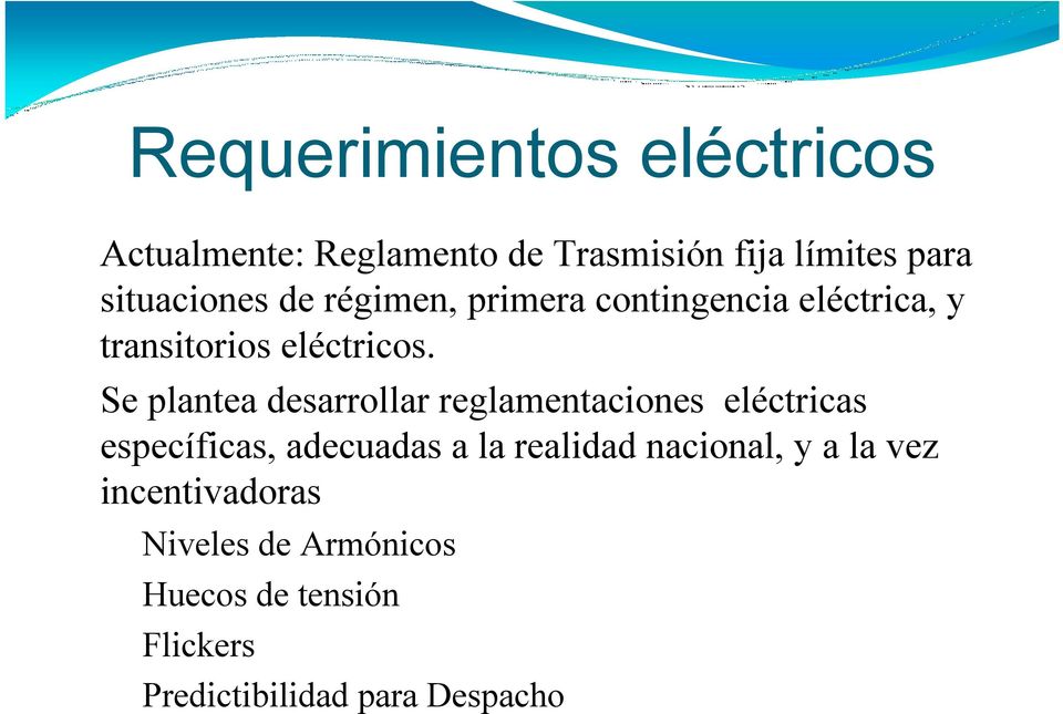 Se plantea desarrollar reglamentaciones eléctricas específicas, adecuadas a la realidad
