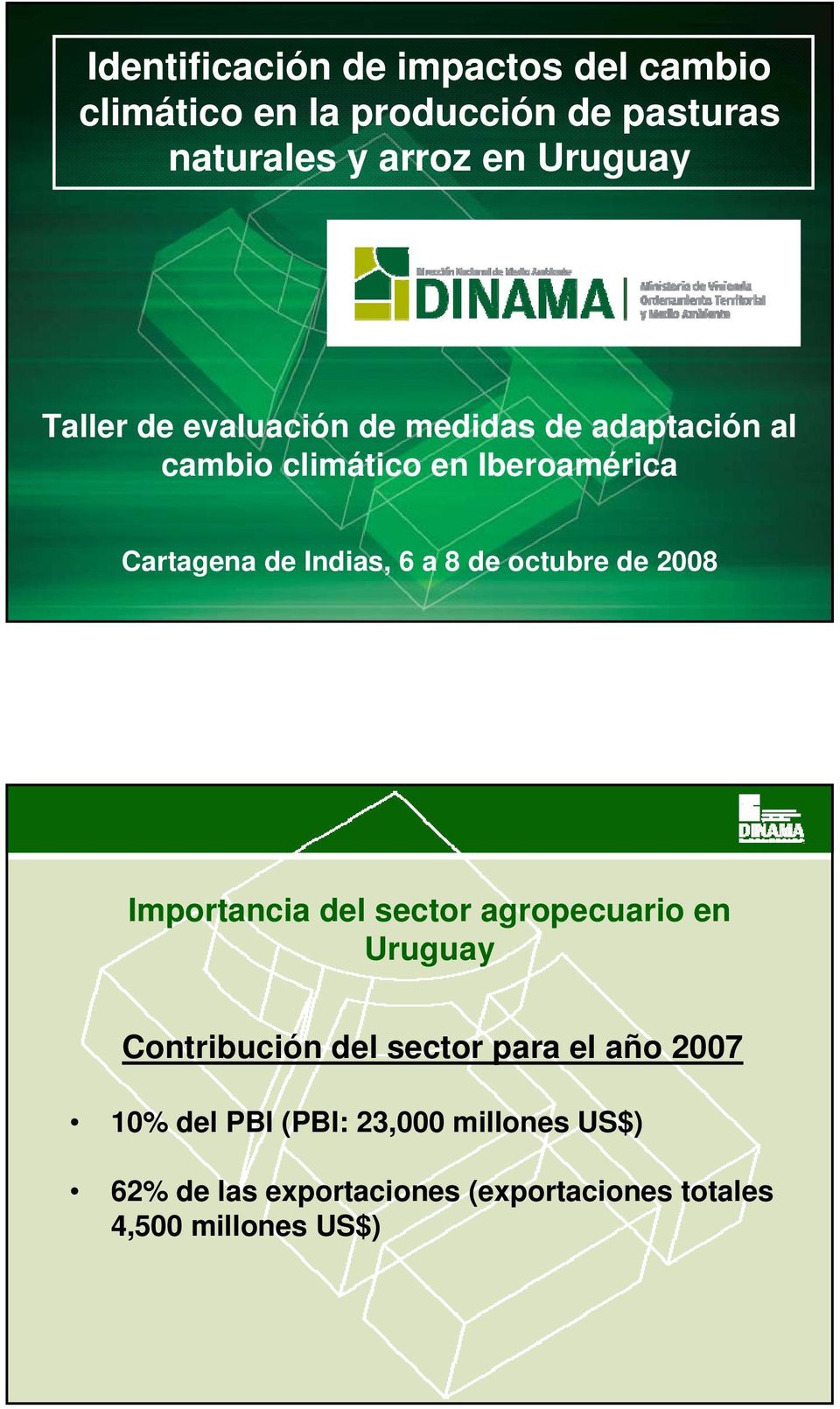 8 de octubre de 2008 Importancia del sector agropecuario en Uruguay Contribución del sector para el año