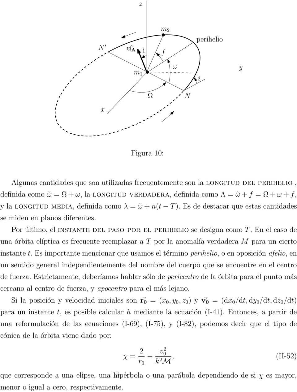 En el caso de una órbita elíptica es frecuente reemplazar a T por la anomalía verdadera M para un cierto instante t.