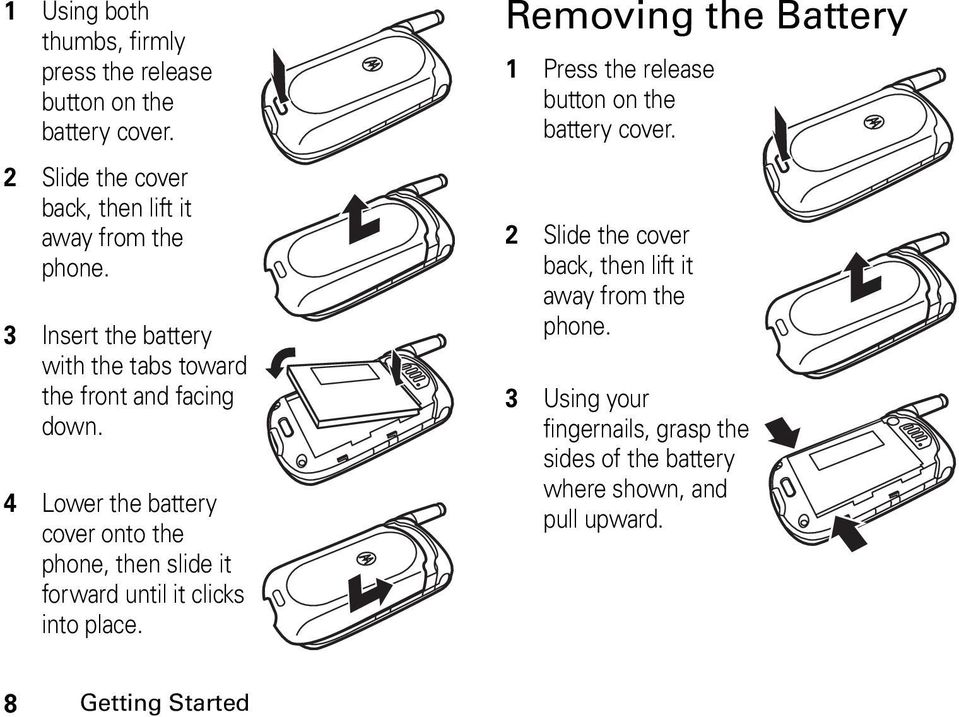4 Lower the battery cover onto the phone, then slide it forward until it clicks into place.