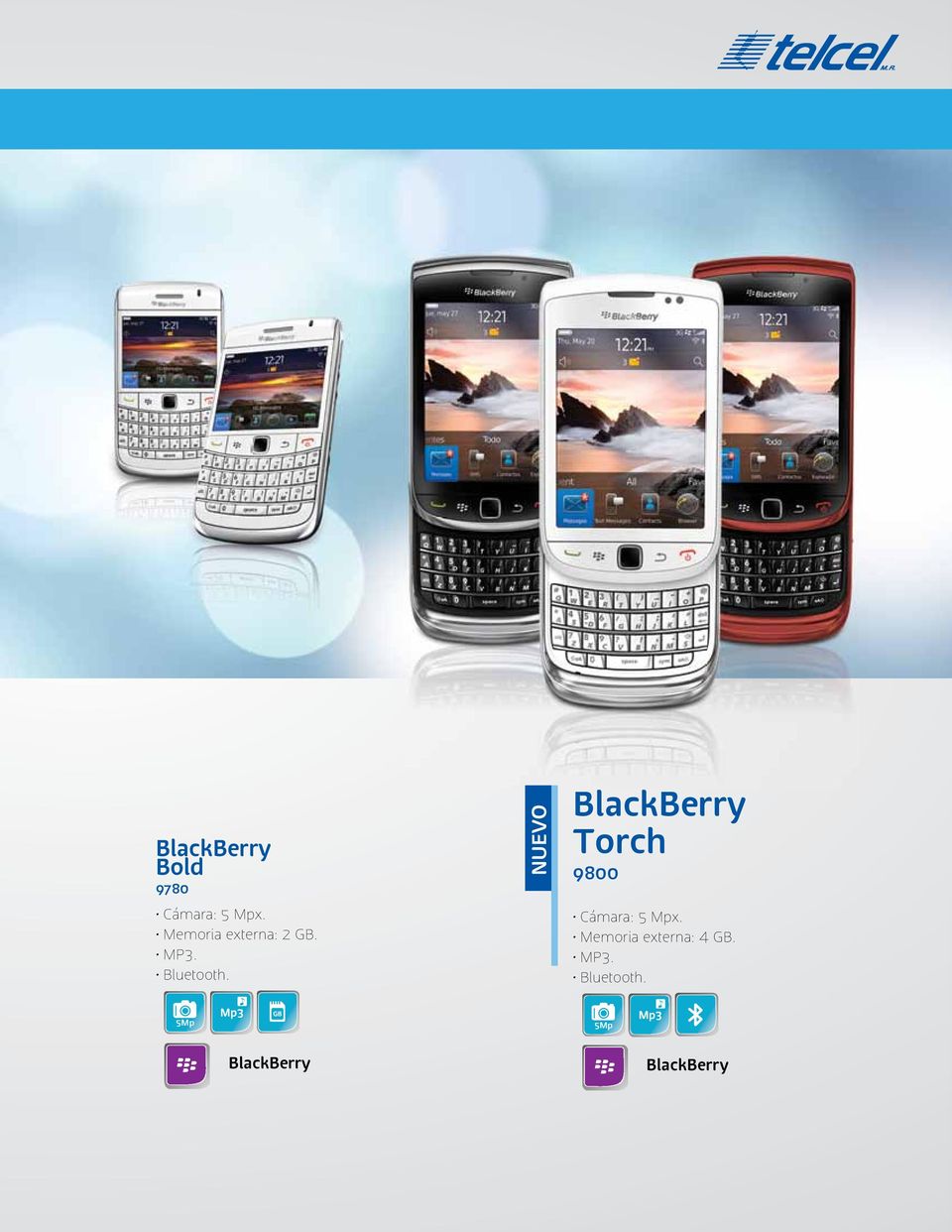 NUEVO BlackBerry Torch 9800 Cámara: 5