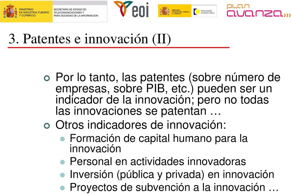 indicadores de innovación: Formación de capital humano para la innovación Personal en