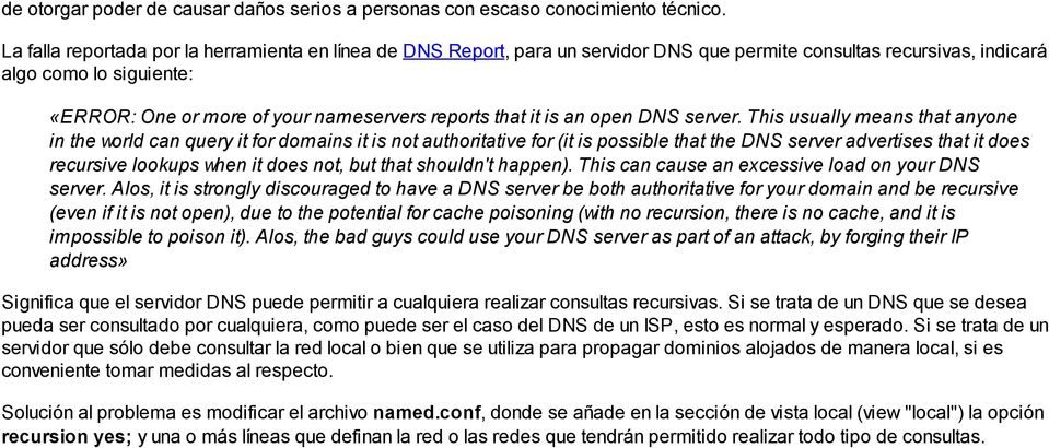 that it is an open DNS server.